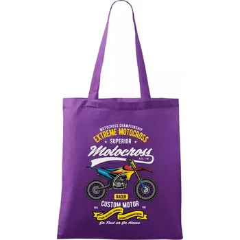 Motocross extreme custom motor - Taška bavlněná - 42 x 38 cm ( Fialová )