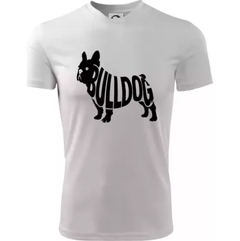 Chlapecké tričko Bulldog nápis v těle - Dětské triko sportovní (dresovina) - 158 cm/12 let ( Bílá )