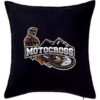 Polštář Motocross pohoří - Polštář 50x50 - 50x50 - Včetně výplně ( Černá )