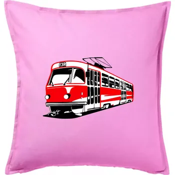Polštář Tramvaj T3R barevná - Polštář 50x50 - 50x50 - Pouze potah ( Růžová )
