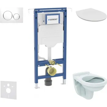 GEBERIT - Duofix Set předstěnové instalace, klozet Alpha se sedátkem, tlačítko Sigma20, bílá/chrom SANI11CD3117