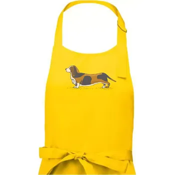 Kuchyňská zástěra Vintage basset - Dámská zástěra na vaření - Univerzální velikost ( Žlutá )