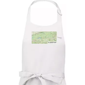Kuchyňská zástěra Jizerské hory mapa - Dámská zástěra na vaření - Univerzální velikost ( Bílá )