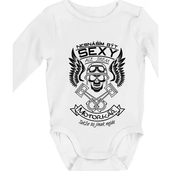 Nesnáším být sexy - motorkář - Body kojenecké s dlouhým rukávem - Dlouhý r. do 3 měs ( Bílá )