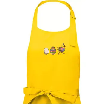 Kuchyňská zástěra Evoluce vajíčka - velikonoce - slepice - Pánská zástěra na vaření - Univerzální velikost ( Žlutá )