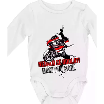 Nedalo se odolat, mám to v sobě silniční motorka - Body kojenecké s dlouhým rukávem - Dlouhý r. 3-6 měs ( Bílá )