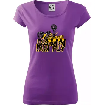 Dámské tričko Motocross damn iam fly - Dámské triko Pure - 2XL ( Fialová )