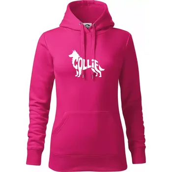 Dámská mikina Colie nápis v těle - Mikina dámská Cape s kapucí - 2XL ( Purpurová )