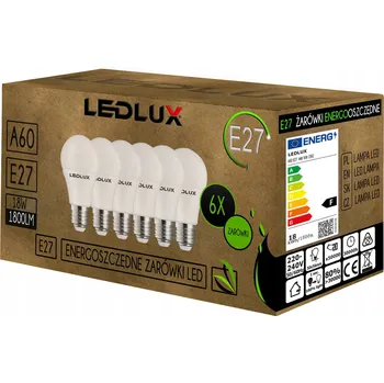 Žárovka 6x LED žárovka E27 A60 18W 1800lm 3 BARVY SVĚTLA LEDLUX