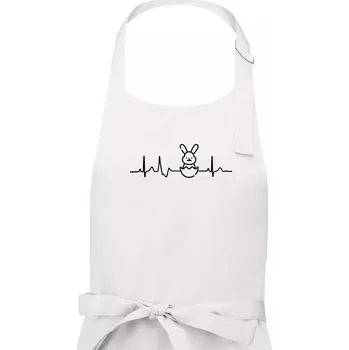 Kuchyňská zástěra EKG Velikonoční zajíc - Pánská zástěra na vaření - Univerzální velikost ( Bílá )