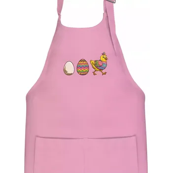 Kuchyňská zástěra Evoluce vajíčka - velikonoce - slepice - Dětská zástěra na vaření - Univerzální velikost ( Růžová )