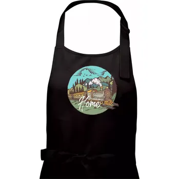 Kuchyňská zástěra Train back to home - Pánská zástěra na vaření - Univerzální velikost ( Černá )