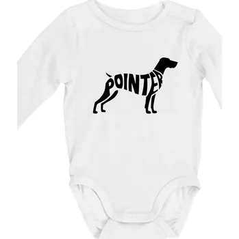 Pointer nápis v těle - Body kojenecké s dlouhým rukávem - Dlouhý r. do 3 měs ( Bílá )
