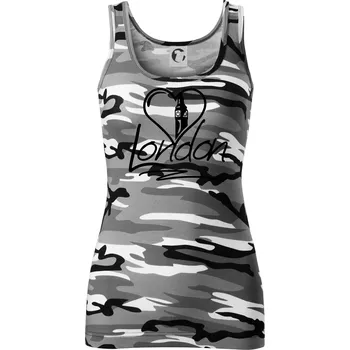 Dámské tričko London Love - Dámské Maskáčové tílko - L ( Šedý maskáč )