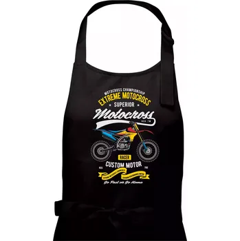 Kuchyňská zástěra Motocross extreme custom motor - Dámská zástěra na vaření - Univerzální velikost ( Černá )