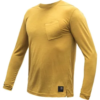 Pánské tričko SENSOR MERINO AIR traveller pánské triko dl.rukáv mustard S
