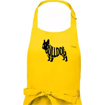 Kuchyňská zástěra Bulldog nápis v těle - Pánská zástěra na vaření - Univerzální velikost ( Žlutá )