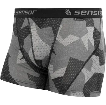 Pánské spodní prádlo SENSOR MERINO IMPRESS pánské trenky černá camo S