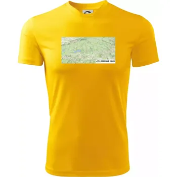 Pánské tričko Jizerské hory mapa - Pánské triko Fantasy sportovní (dresovina) - 3XL ( Žlutá )
