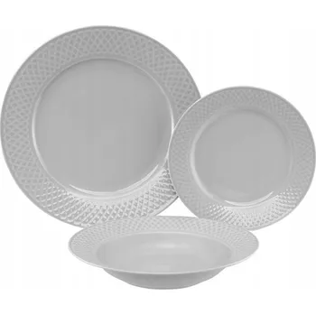 Talíř Jídelní servis Ambition SONIA Šedá 18 dílů
