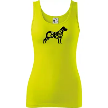 Dámské tričko Cane corso nápis v těle - Dámské tílko - XL ( Limetková )
