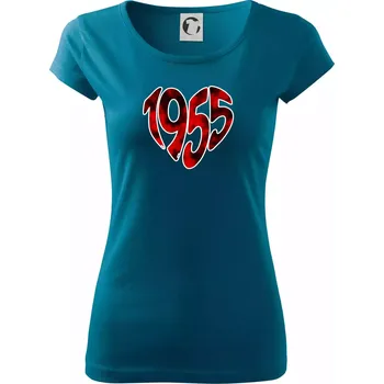 Dámské oblečení 1955 v srdci - Dámské triko Pure - XL ( Petrolejová )