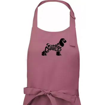Kuchyňská zástěra Kavalír king Charles španěl nápis v těle - Dámská zástěra na vaření - Univerzální velikost ( Starorůžová )