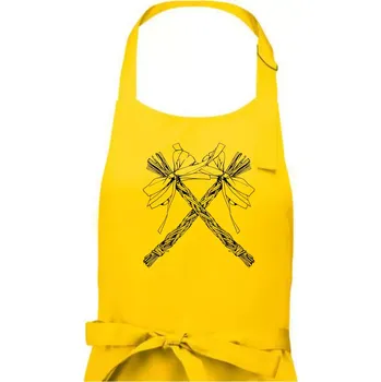 Kuchyňská zástěra Pomlázky zkřížené - Dámská zástěra na vaření - Univerzální velikost ( Žlutá )