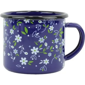 BELIS Smaltovaný hrnek ø 8 cm - 0.35 l modrý - ROMANCE