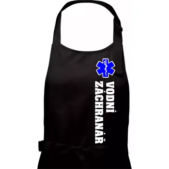 Kuchyňská zástěra Rescue - Vodní záchranář - Dámská zástěra na vaření - Univerzální velikost ( Černá )