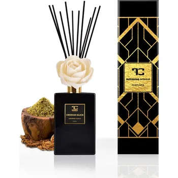 Aroma difuzér OBSIDIAN BLACK | XL difuzér s FLOW květinou & tyčinkami | PARFUMIA® | 500 ml Dedra