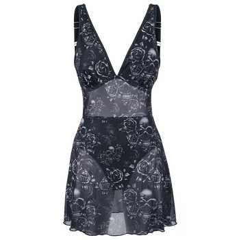 Dámské plavky Plavky z Black Premium by EMP - Plavky se síťovinovými šaty - Ženy - černá