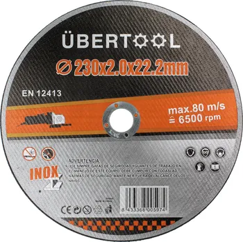 Řezný kotouč KOTOUČ NA ŘEZÁNÍ KOVU inox 230 x 2,0 x 22,2 UBER