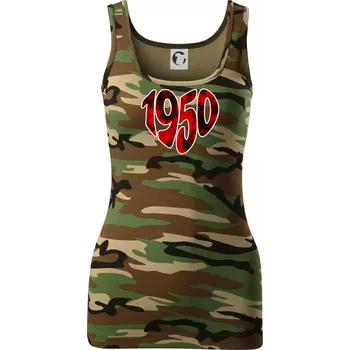 Dámské tričko 1950 v srdci - Dámské Maskáčové tílko - XL ( Hnědý maskáč )