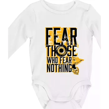 Motocross fear those who fear nothing - Body kojenecké s dlouhým rukávem - Dlouhý r. 3-6 měs ( Bílá )