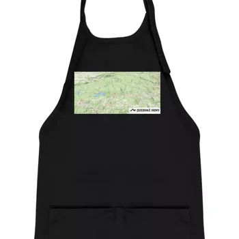 Kuchyňská zástěra Jizerské hory mapa - Dětská zástěra na vaření - Univerzální velikost ( Černá )