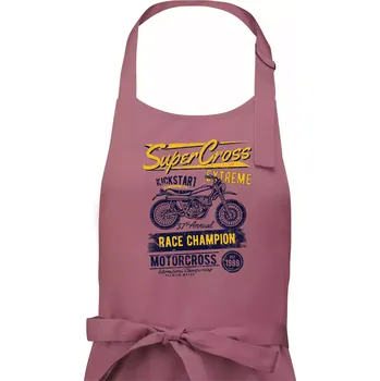 Kuchyňská zástěra Super Cross - Dámská zástěra na vaření - Univerzální velikost ( Starorůžová )