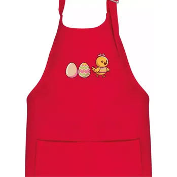 Kuchyňská zástěra Evoluce vajíčka - velikonoce - kuře - Dětská zástěra na vaření - Univerzální velikost ( Červená )