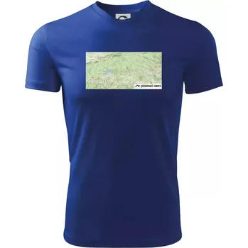 Pánské tričko Jizerské hory mapa - Pánské triko Fantasy sportovní (dresovina) - 3XL ( Královská modrá )