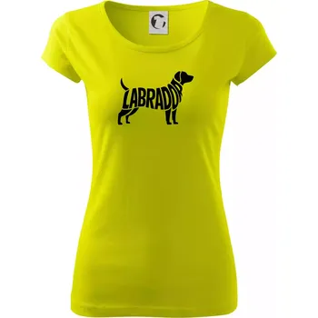 Dámské tričko Labrador nápis v těle - Dámské triko Pure - M ( Limetková )