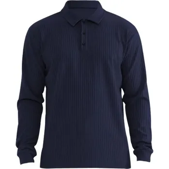 Pánské polo tričko s límečkem a dlouhým rukávem Barva: Tmavě Modrá, Velikost: XL