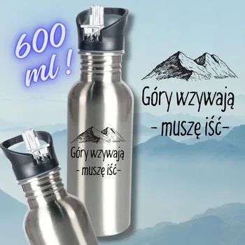 Láhev Lahev Na Pití sportovní láhev na vodu se širokým hrdlem 10 000 ml sání nahoře stříbrná