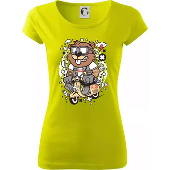 Sysel na skútru - Dámské triko Pure - L ( Limetková )