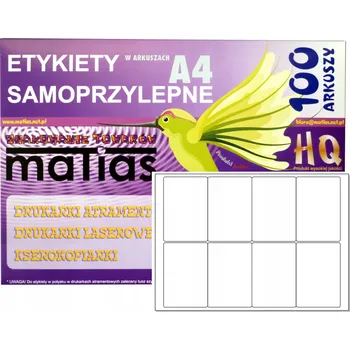 Speciální papír Archy A4 samolepicí etikety 99x68mm / 100 ks