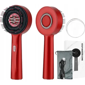 kartáč na vlasy MASÁŽNÍ KARTÁČ NA VLASY S ČERVENÝM SVĚTLEM A USB NABÍJENÍM