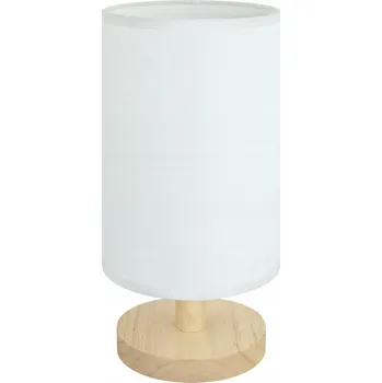 Lampička STRUHM Moderní dřevěná stolní lampa BELA E14 béžové stínidlo