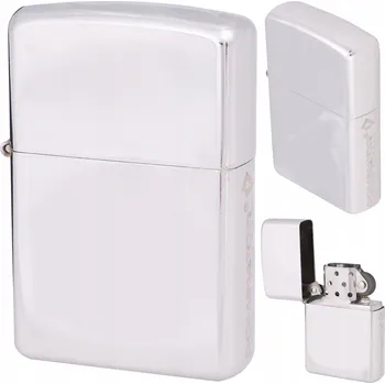 Zapalovač KLASICKÝ ZAPALOVAČ BENZÍNOVÝ ZAPALOVAČ DOMINATOR STŘÍBRNÝ