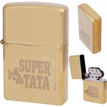 Zapalovač ZAPALOVAČ BENZÍNOVÝ KLASICKÝ KAPESNÍ DOMINATOR GOLD SUPER TATA FISH