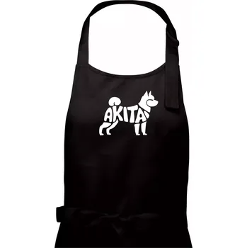 Kuchyňská zástěra Akita Inu - Nápis v těle - Pánská zástěra na vaření - Univerzální velikost ( Černá )