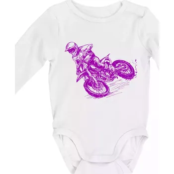 Crosska fialová - Body kojenecké s dlouhým rukávem - Dlouhý r. 3-6 měs ( Bílá )